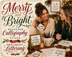 Merry and Bright Calligraphy Logo