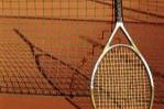 Tennis Racket Against Net